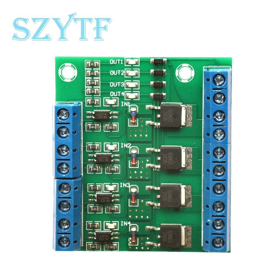 4 Channel MOS FET Pulse Trigger Switch Controller Board PWM Optocoupler Opto-isolator Driver Board f product image