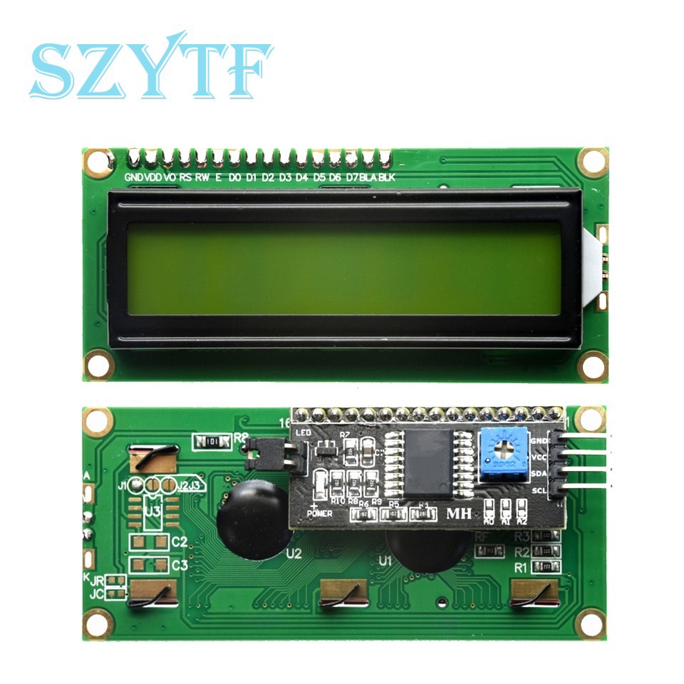 1602A LCD Module with Yellow-Green Screen 5V Welding Row Pin IIC/I2C Interface product image