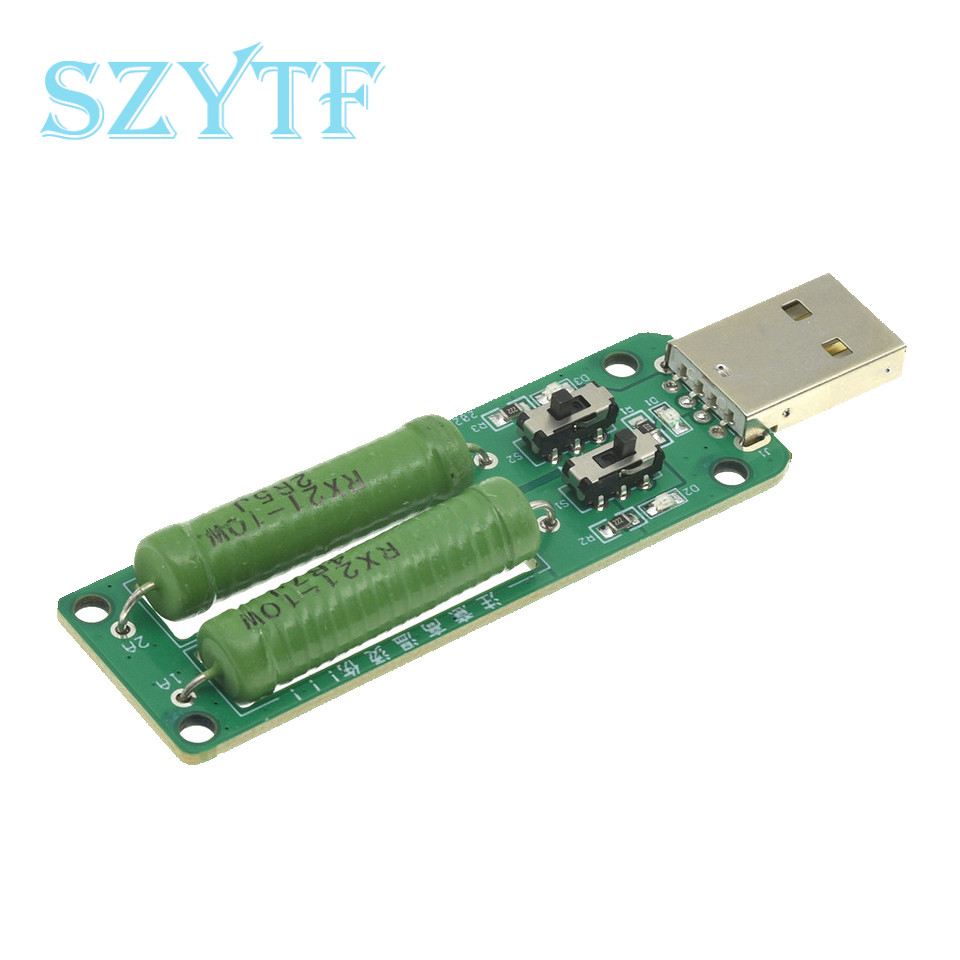 USB Resistor DC Electronic Load 2 Switch Adjustable Current 5V 1A/2A/3A Resistance Tester product image