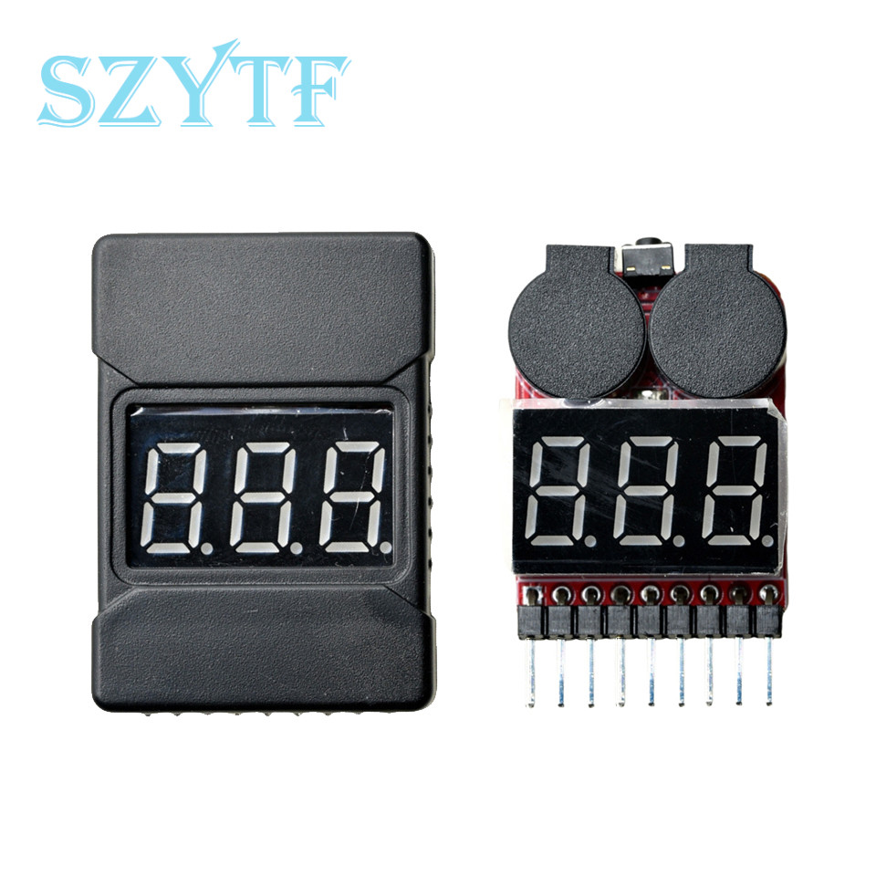 1-8S BBX1-8S 2IN1 Lipo Battery Voltage Tester/Low Voltage Buzzer Alarm/Battery Voltage Checker Dual product image