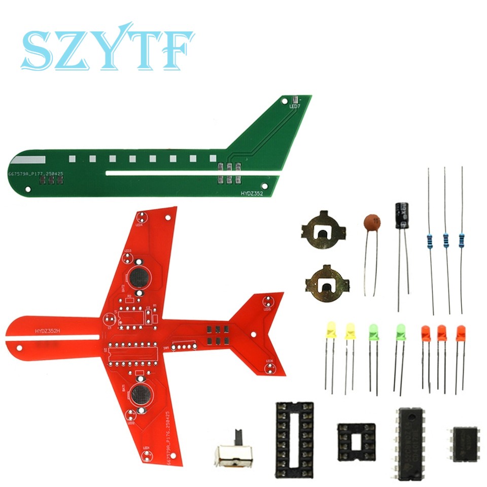 Electronic Small Aircraft Flash Circuit Making Kit LED Flow Lights DIY Welding Exercises Experimenta product image